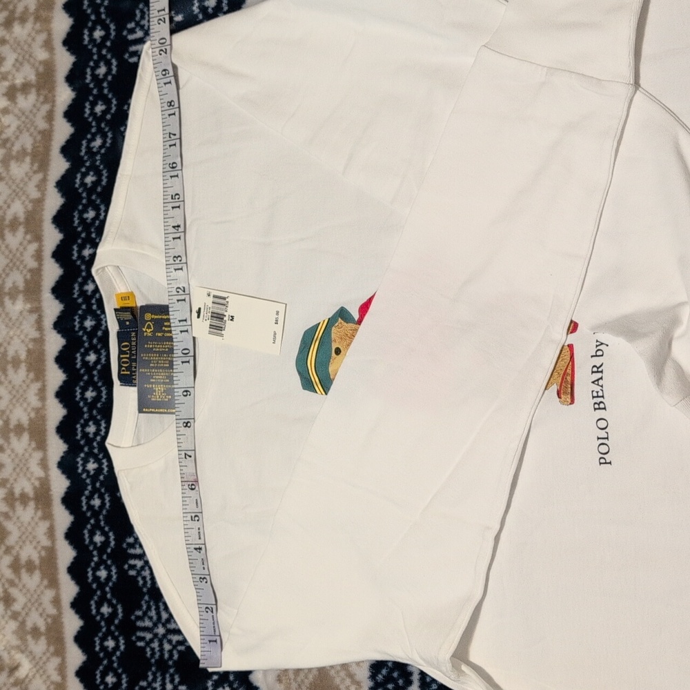 26/1 Jersey-lsl-tsh Polo Ralph Lauren Medium white T-shirt. - Picture 4 of 10